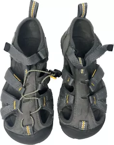 KEEN Seacamp CNX Toddler Gray Yellow Waterproof Sandals US Sz 13 Missing Lace - Picture 1 of 10