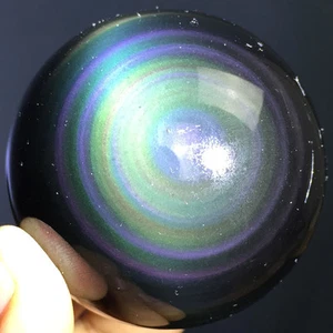 2,14"199 g ¡WOW! Esfera de cristal de obsidiana arco iris natural ojo de gato curación ip0288 - Imagen 1 de 12