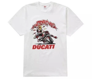 Supreme X Ducati Bike Tee White - Size Small - Ships Fast - Picture 1 of 6