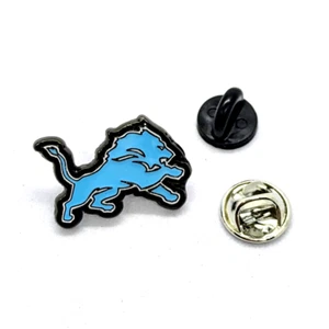 DETROIT LIONS PIN Football NFL Team Black Backed Gift Enamel Lapel Brooch - Picture 1 of 4