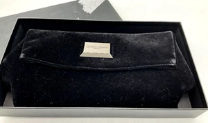 Giorgio Armani Parfums black velvet fold over clutch evening bag with box E2 - Picture 1 of 10
