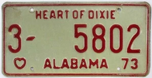 Vintage Alabama 1973 Montgomery County License Plate 3 5802 Low Number YOM - Picture 1 of 1