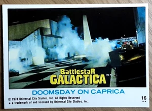1978 Battlestar Galactica U.K Edition Card 16 DOOMSDAY ON CAPRICA - Picture 1 of 3