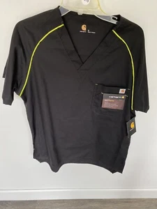 NUOVO Carhartt Scrub Top Camicia NERO Taglia M Uomo Ripstop Nuovo con etichette NOS - Foto 1 di 1