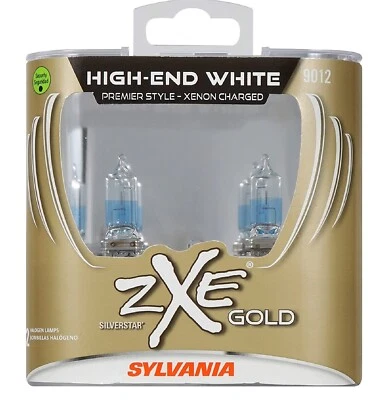 Sylvania Silverstar ZXE Gold 9012 HIR2 55W Two Bulbs Headlight Stock Made in USA - Image 1 of 4