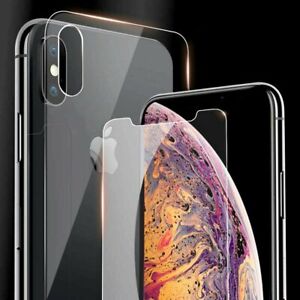 For iPhone X XS Max XR Front And Back Rear Tempered Glass Screen Protector Film