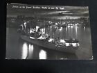 The Grand Harbour at Night Malta Real Photo Vintage Postcard K18