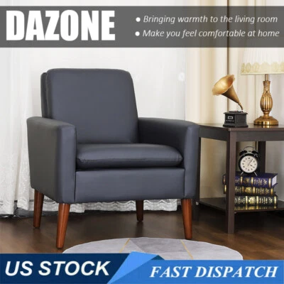 Sofá individual moderno de cuero PU sillón tapizado sofá salón EE. UU. Foto 1 de 4