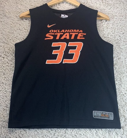 Nike Elite Youth Large Oklahoma State Cowboys #33 Black Basketball Jersey Size Cover