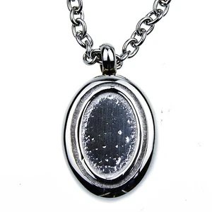 Collana urna gioiello cremazione commemorativa ovale per frassino 18 pollici catena e kit riempimento - Foto 1 di 5