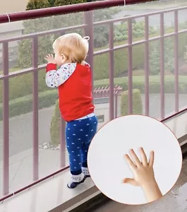 CHILD SAFETY NET for balcony, patio, railing, stairs. SAFE MESH 10’x2.5’ White - Picture 1 of 5