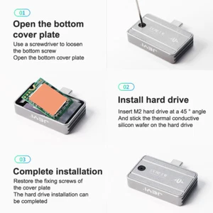 M.2 NVMe 2230 2242 SSD Enclosure USB-C Adapter Type-C 10Gbps USB3.2 Gen2 - Photo 1/14
