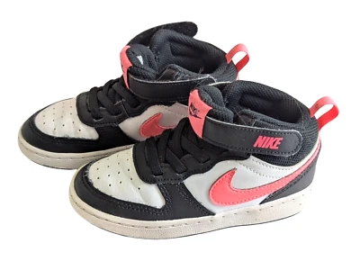 Nike Toddler 9C Girls Shoes Basketball Sneakers Black Pink Athletic Court - Image 1 of 4