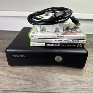 Xbox 360 S Slim Bundle 1439 Console 4G W/ 106gb Hardrive Controller Hdmi Games - Picture 1 of 10