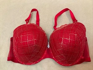 Victoria’s Secret BH 40DD Urlaub gefüttert halbrot kariert gold Bügel - Bild 1 von 4