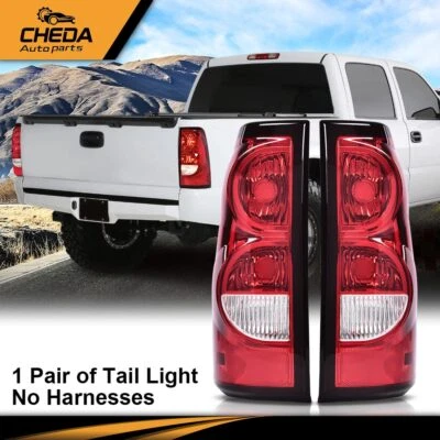 Fit For 2003-2006 Chevy Silverado Pickup Red Clear Tail Lights Replacement New - Image 1 of 4