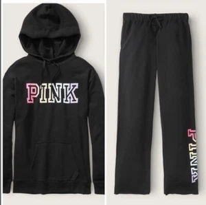 Victoria Secret PINK Kapuzenpullover und Boyfriend Hose Rainbow L - Bild 1 von 5