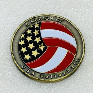 Bayou Regional Volleyball Association USA Gold & Enamel Round Coin Medal • G‼ - Picture 1 of 3