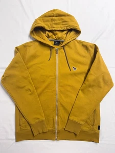 Paul Smith Zebra Zipped Hoodie Sweatshirt - Mens Large Size - Mustard Yellow - Picture 1 of 11