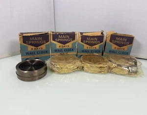 4pc Main Springs for 8 days Wall Clock 3/4”x.018”x96” FL 101 Loop End - VTG NOS - Picture 1 of 12