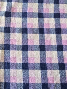 Snuggle Medium Checkered Flannel Fabric 39 x 33  Blue/Pink/White - Picture 1 of 1