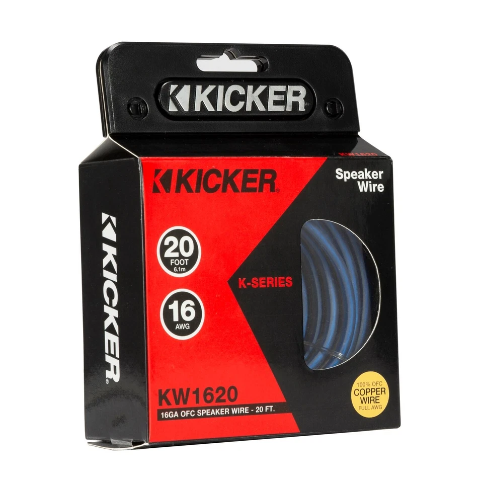 KICKER 46kw1620 Car Audio 16 AWG Gauge Speaker Wire Cable 20ft 20 Feet FT 16awg