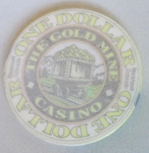 Carro de minería de arcilla vintage de casino de mina de oro con textura de $1 denominación - Imagen 1 de 2