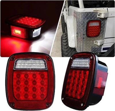 Tail Lights Assembly 1979-2006 Jeep Wrangler TJ YJ CJ5 CJ7 Red Rear Combination - Image 1 of 4
