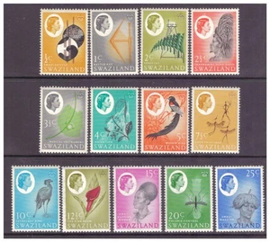 Swaziland QEII 1962 Pictorial Definitive set to 25c MM/MH SG90-102 - Picture 1 of 2