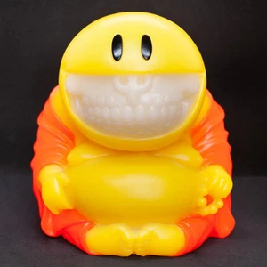 Ron English Popaganda Mad Happy Monk Grin 8" Vinyl Art Figure Black Light Orange - Picture 1 of 18