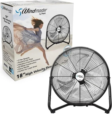 PAMI High Velocity Fan | Adjustable 3 Speed Metal Floor Fan for Home and Office - Image 1 of 4
