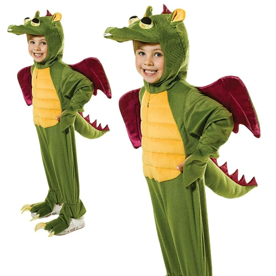 Kids Child Dragon Costume Boys Girls Book Day Fancy Dress Outfit New - Image 1 of 1