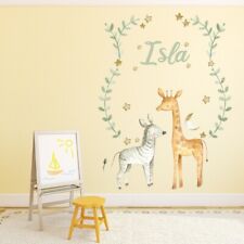 Custom Name Giraffe Nursery Wall Decal Sticker Personalised Kids Room  WS-51216