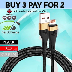 For iPad 10.2" 7th 8th 9th Gen Fast USB Charger Cable Data Sync Lead 1m 2m 3m - Picture 1 of 13