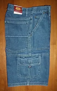 Boys Vintage Rare Route 66 Denim Blue 7 Pockets Cargo Summer Fun Shorts Sz 14 - Picture 1 of 5