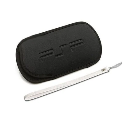 PSP 1000 2000 3000 Series Protective Soft Pouch Cover Case with Strap Black - image 1 of 4