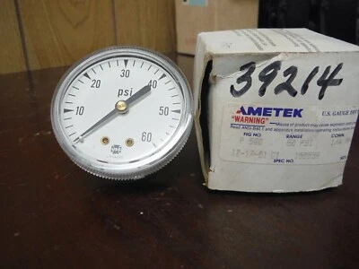 AMETEK P590 160659 PRESSURE GAUGE 60PSI 1/4 ANPT - Image 1 of 4
