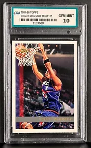 Tracy McGrady 1997-98 Topps NBA #125 CGA 10 Gem Mint Rookie RC Toronto Raptors - Picture 1 of 2