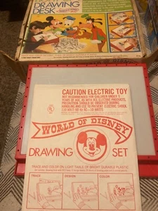 VTG 1960 World of Disney by Lakeside Light Up Drawing Desk Original Box WORKS - Picture 1 of 3