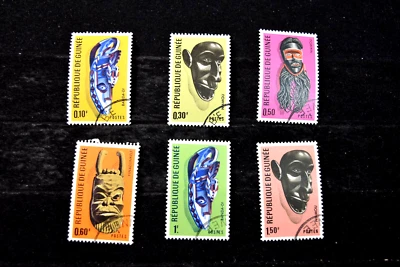 GUINEA   1967 MASKS  S 453-458   CTO - Image 1 of 4