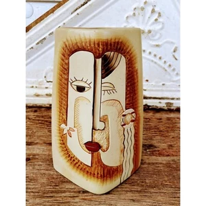 Vintage MCM Picasso Style Two Sided Vase Spit Face And Tribal Women Rowing Boats - Picture 1 of 13