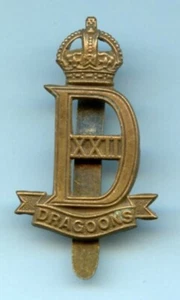 The 22nd Dragoons Brass Cap Badge - Picture 1 of 2
