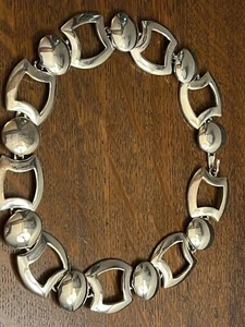 Genial collar geométrico vintage grueso-? Posible collar gargantilla plateado - Imagen 1 de 11