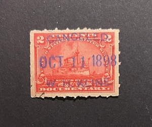 U.S. Revenue - #R164 two cents Battleship Documentary Tax - dated Oct 11, 1898 - Picture 1 of 1