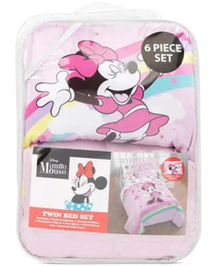 Disney Minnie Mouse Rainbow Stripe 6-Pc. Twin Comforter Set - Multi - Picture 1 of 11