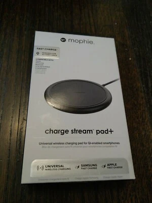 Mophie Charge Stream Pad Plus+10W Wireless Charging Pad for iPhone/Android Black - Image 1 of 4