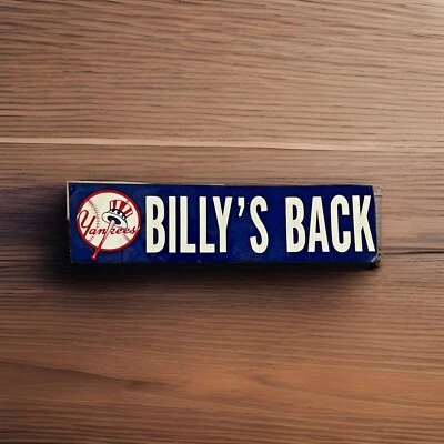 Pegatina parachoques trasero Billy de los Yankees de Nueva York vintage de los años 80 azul blanco rojo Foto 1 de 4