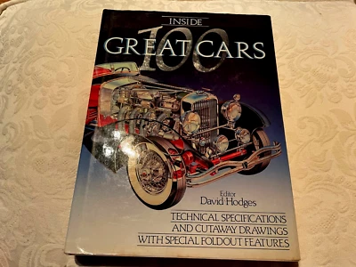 Inside 100 Great Cars by David Hodges (1988, Hardcover)  LIKE NEW Automobiles - Image 1 of 3