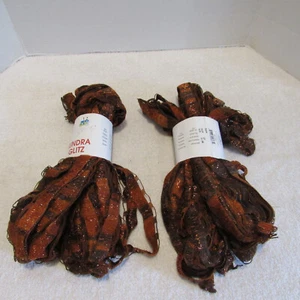 Rozetti Tundra Glitz Ruffle Ribbon Scarf Yarn (Copper) Lot of 2 - Picture 1 of 2