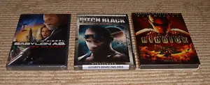 Vin Diesel 3 DVD Movie Lot! Babylon A.D., Pitch Black & Chronicles of Riddick! - Picture 1 of 3